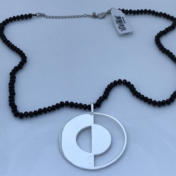 Argento Vivo Necklaces Silver Tone Black Beaded St - Picture 2 of 9